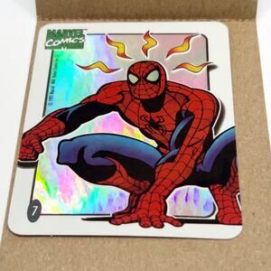 RARE Vintage Marvel 1995 SpiderMan #7 CEL PRISM Holo Vending Machine Sticker 3